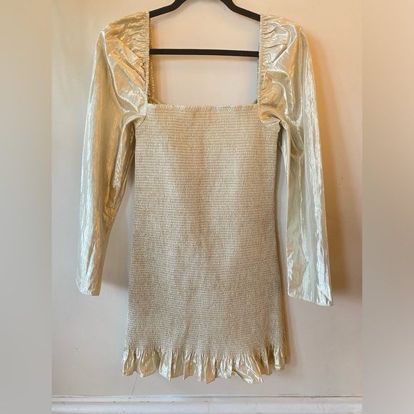 WILFRED ARITZIA Silver Metallic Ballard mini Dress - Picture 3 of 13